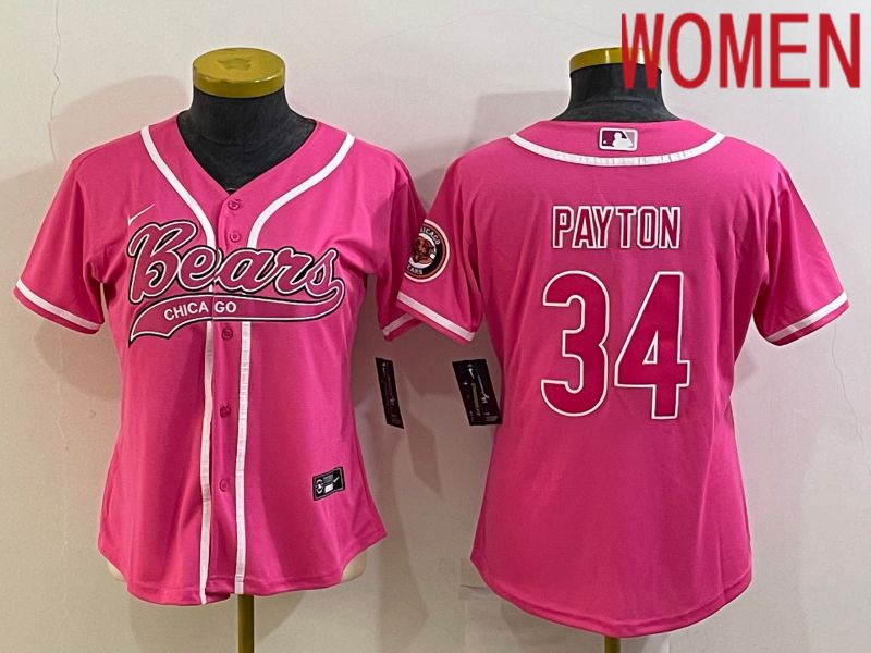 Women Chicago Bears 34 Payton Pink 2022 Nike Co branded NFL Jerseys